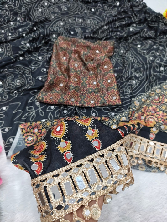Presenting You Most Beautiful Latest Real Mirror Work Saree Collection