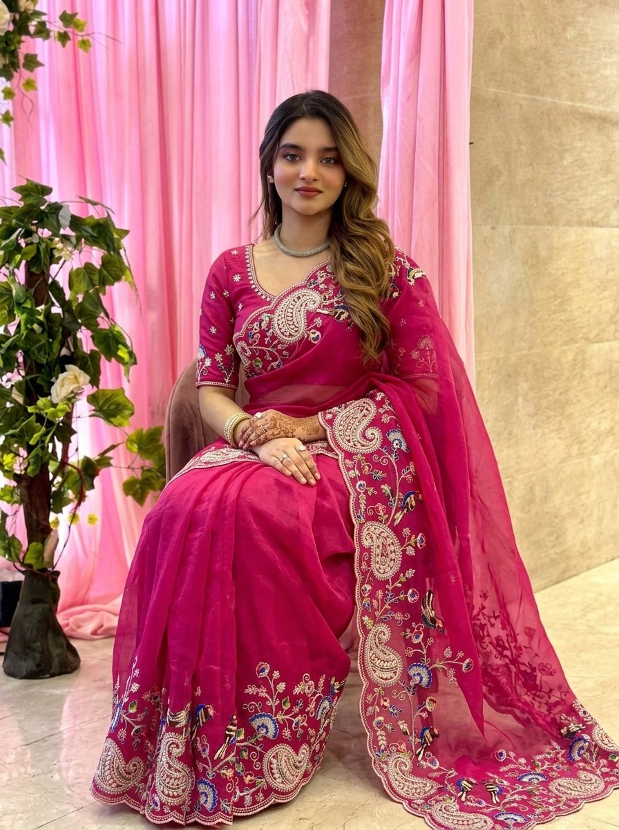 Designer Wedding Party Wear Soft Silk Saree