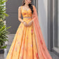 Pure soft Organza digital printed lehnga