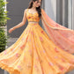 Pure soft Organza digital printed lehnga