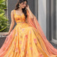 Pure soft Organza digital printed lehnga