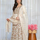Faux Blooming With Heavy 3/mm Sequins & Zari work suit