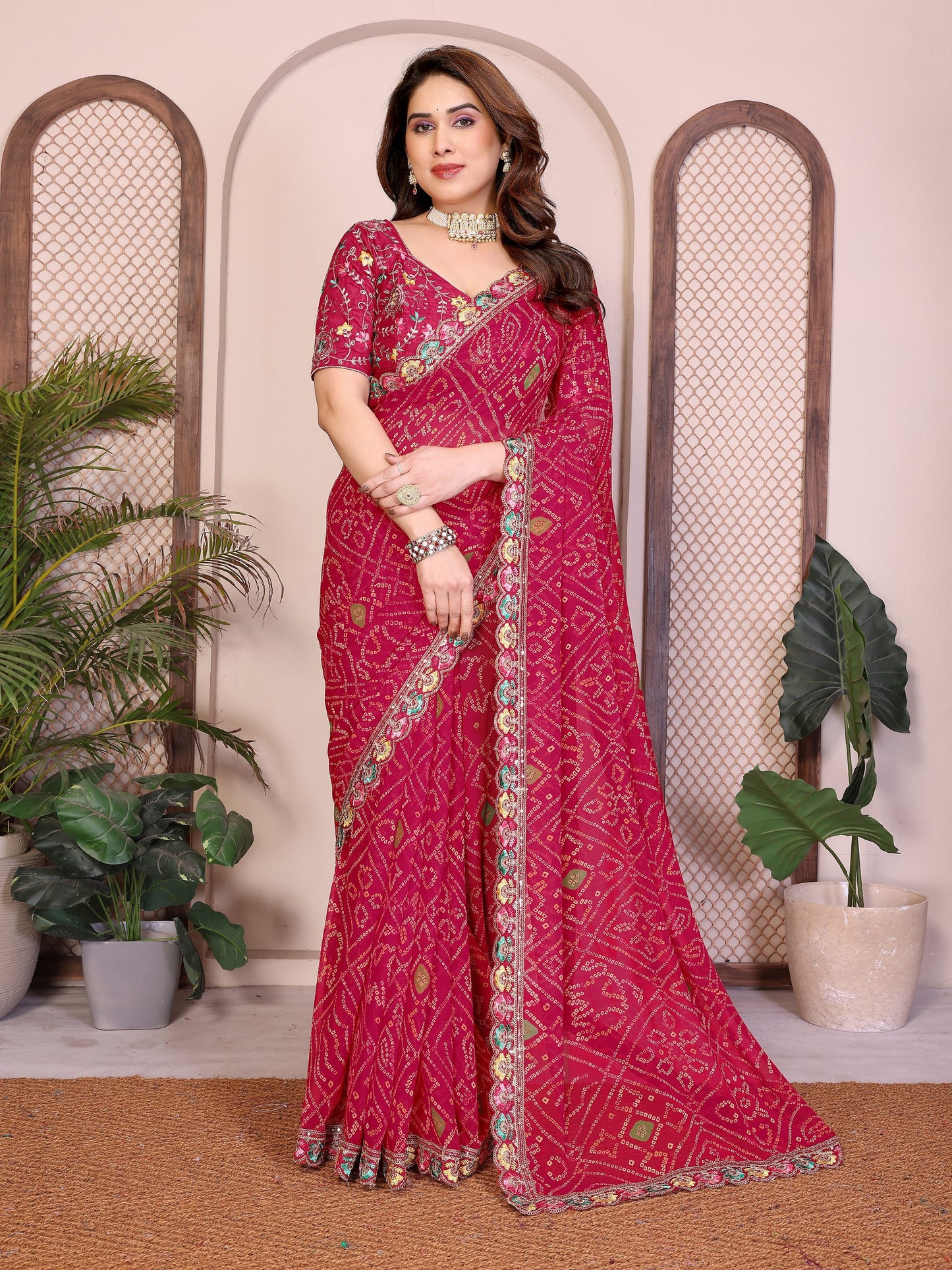 Bandhej Georgette Saree
