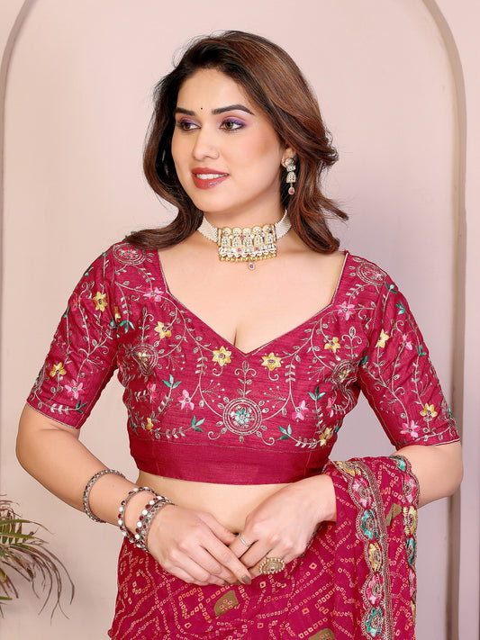 Bandhej Georgette Saree