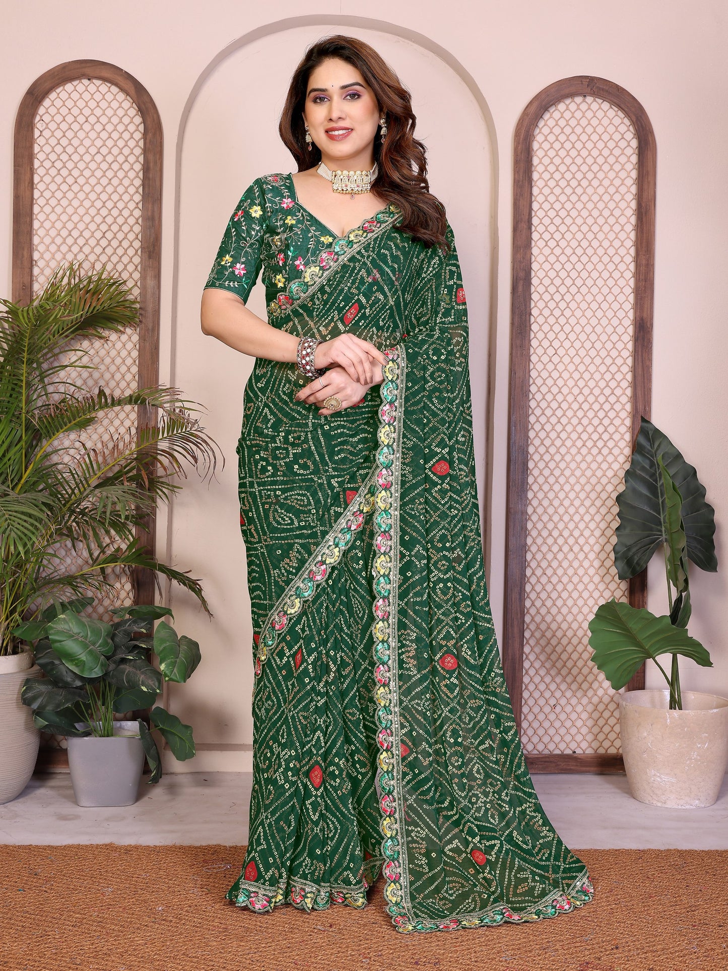 Bandhej Georgette Saree