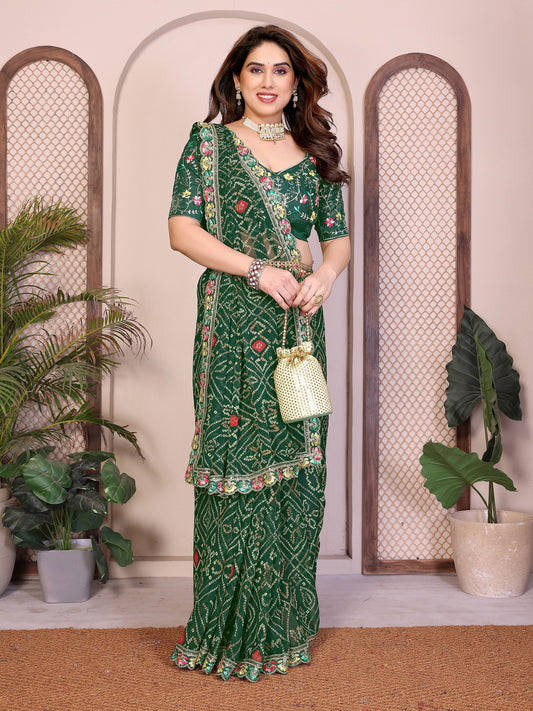 Bandhej Georgette Saree