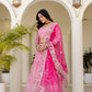 Natural Crap Silk Sequins and Codding Jari Embroidery Work Lehenga
