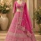 Natural Crap Silk Sequins and Codding Jari Embroidery Work Lehenga