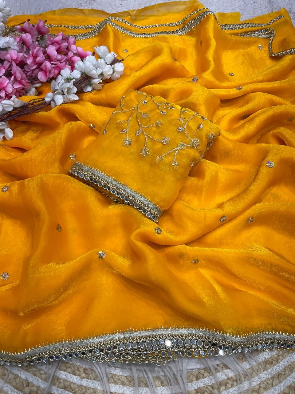 Beautiful Sequence butti all over Saree