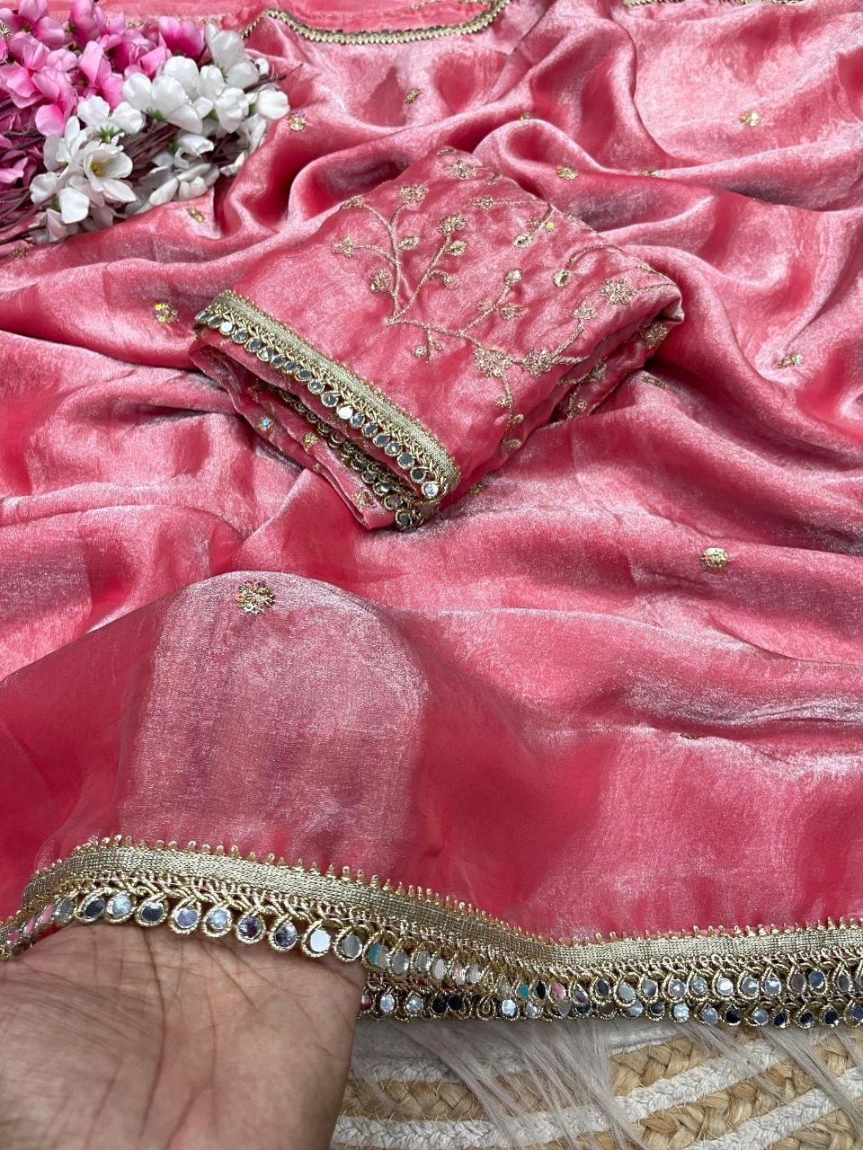 Beautiful Sequence butti all over Saree