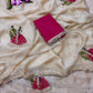 Fendy sattin two ton fully stitched Coding sequence embroidery saree