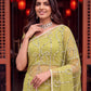 Bidds sequence pearls Embroidery Work saree