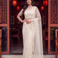 Bidds sequence pearls Embroidery Work saree