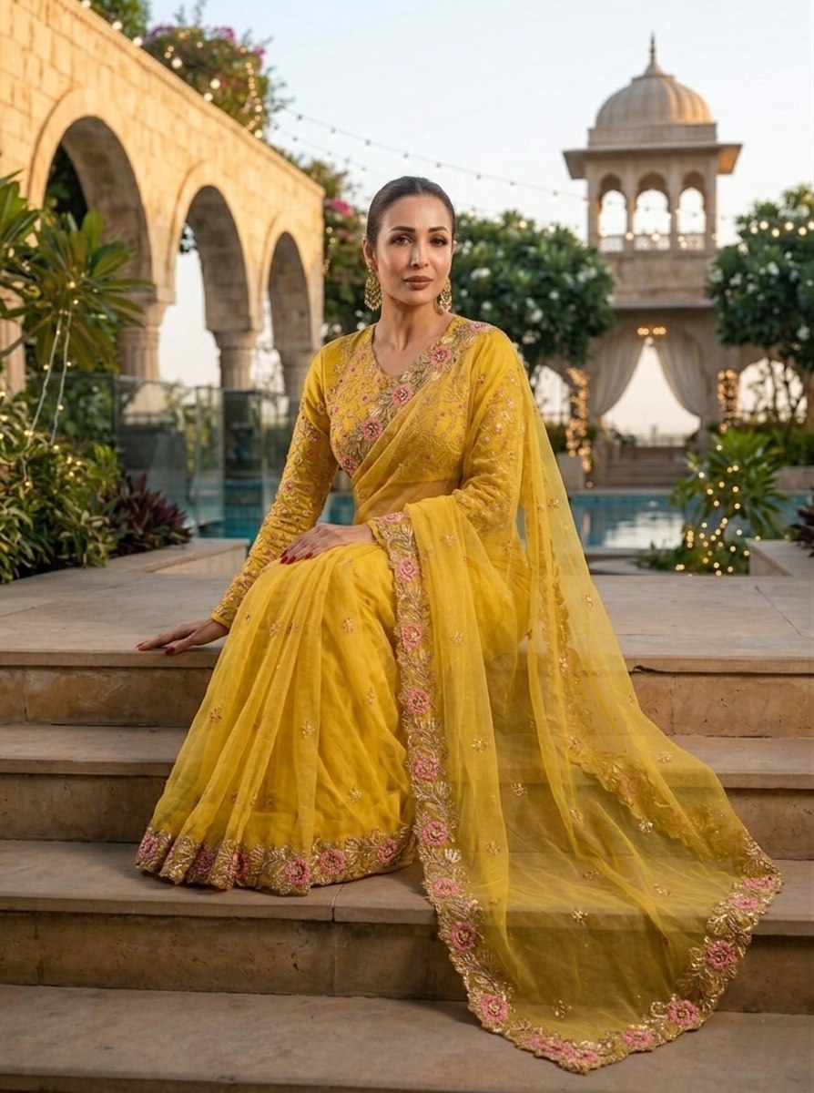 Suche jemanden für einen schönen Sari in der gleichen Farbe