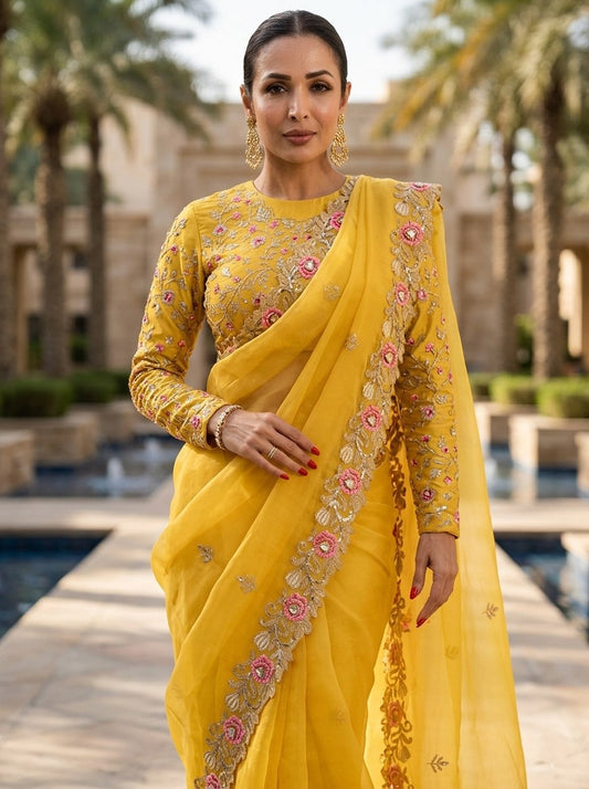 Party Wear Soft Chiffon Silk Saree