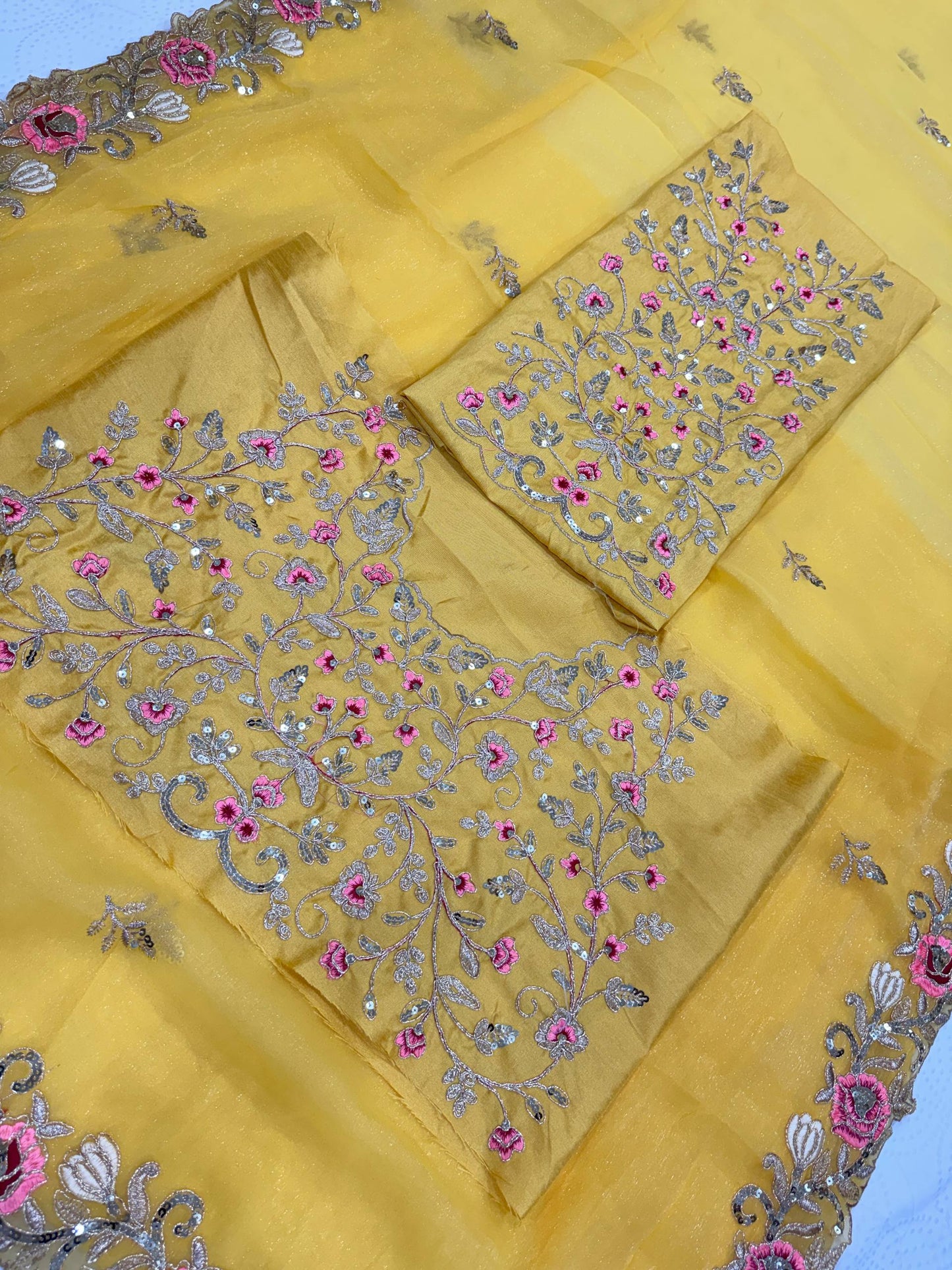 Suche jemanden für einen schönen Sari in der gleichen Farbe