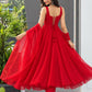 Faux Georgette fabric corset pattern Anarkali with Pretty Daimond detailing