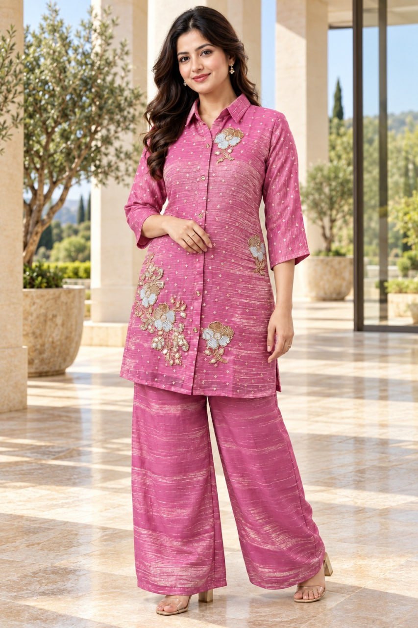 Salsa butti Heavy beads Work Co-Ords Set