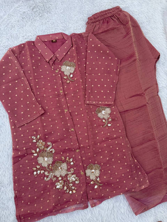 Salsa butti Heavy beads Work Co-Ords Set
