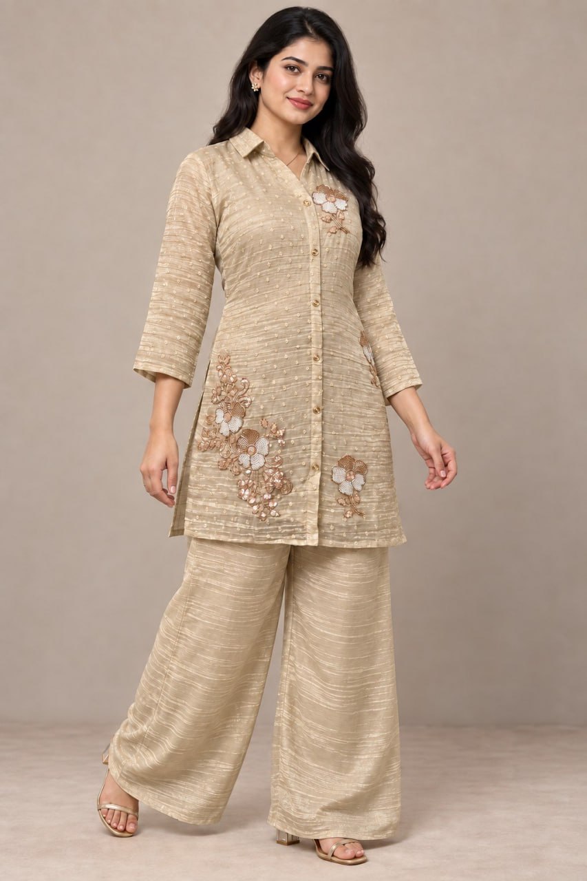Salsa butti Heavy beads Work Co-Ords Set