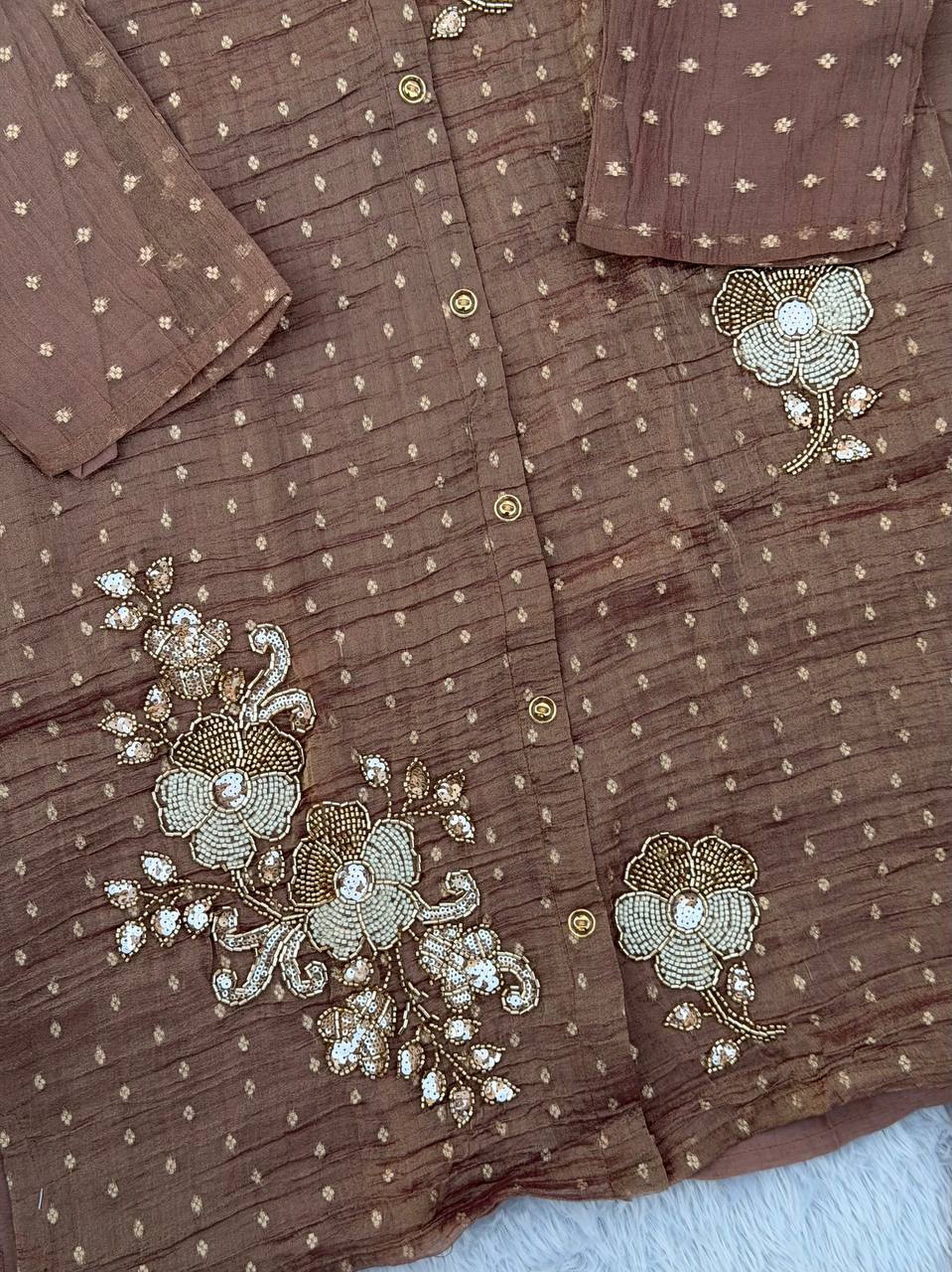 Salsa butti Heavy beads Work Co-Ords Set