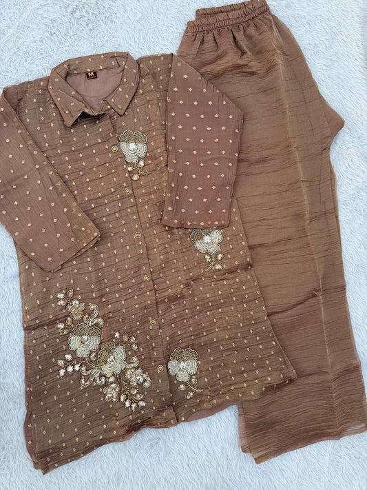 Salsa butti Heavy beads Work Co-Ords Set