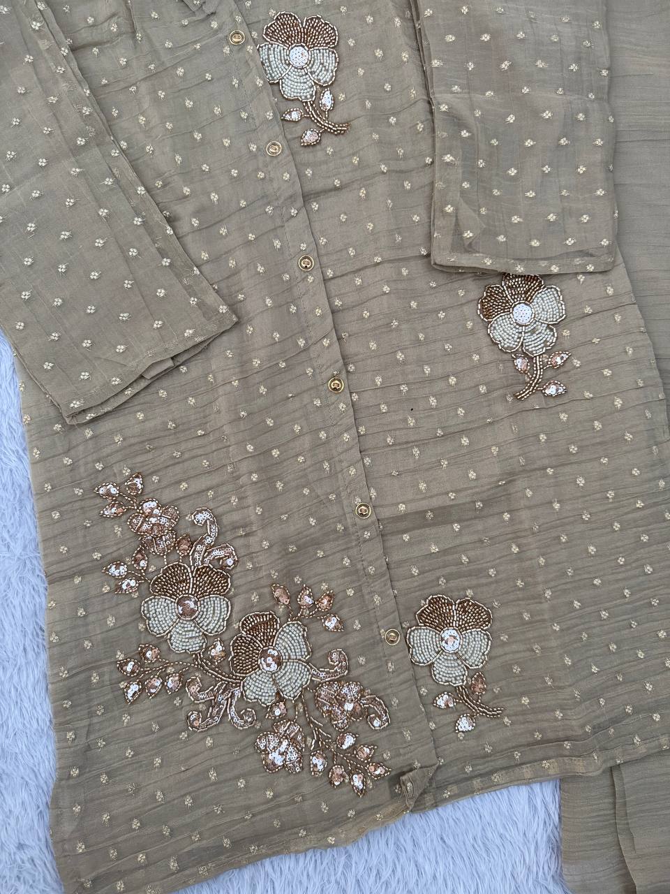 Salsa butti Heavy beads Work Co-Ords Set