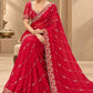 Designer Party Wear Fendy Satin Silk Saree