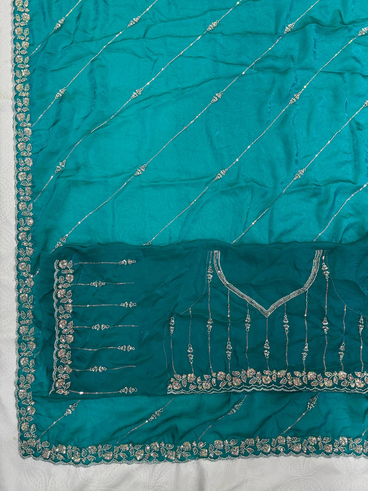 Designer Party Wear Fendy Satin Silk Saree