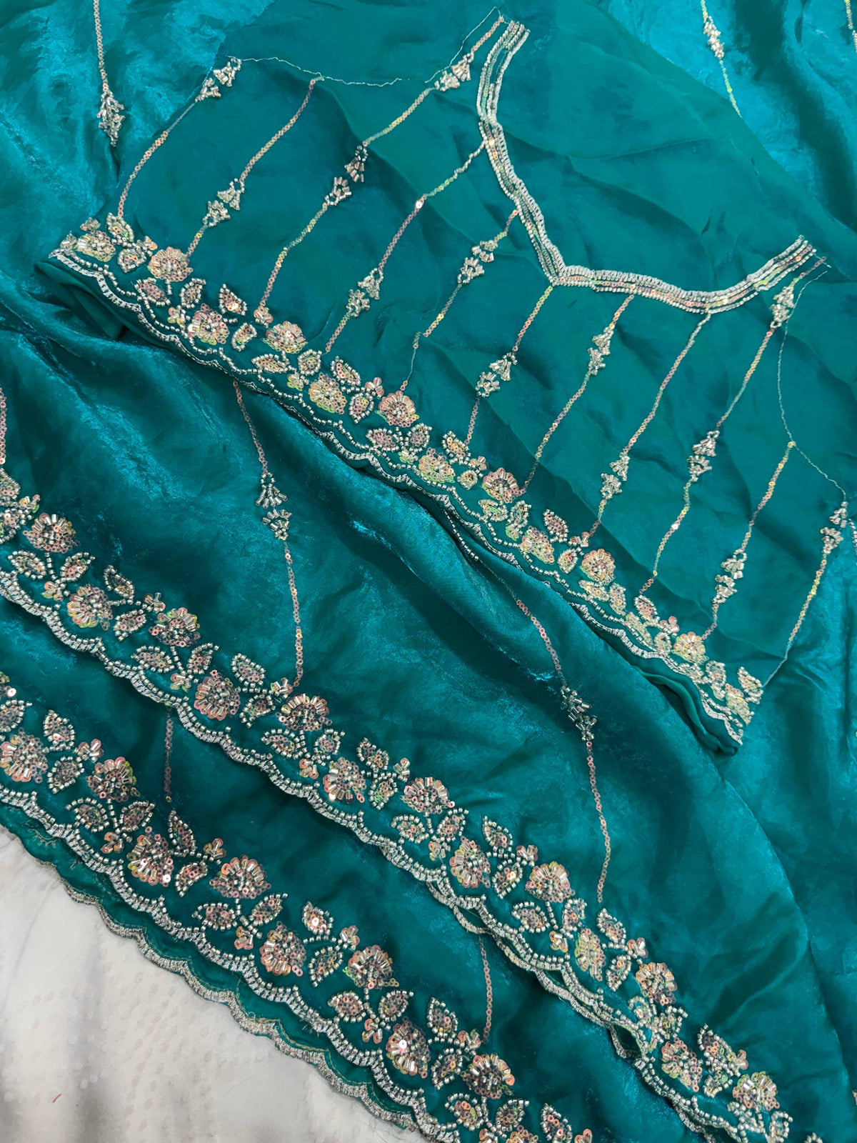Designer Party Wear Fendy Satin Silk Saree