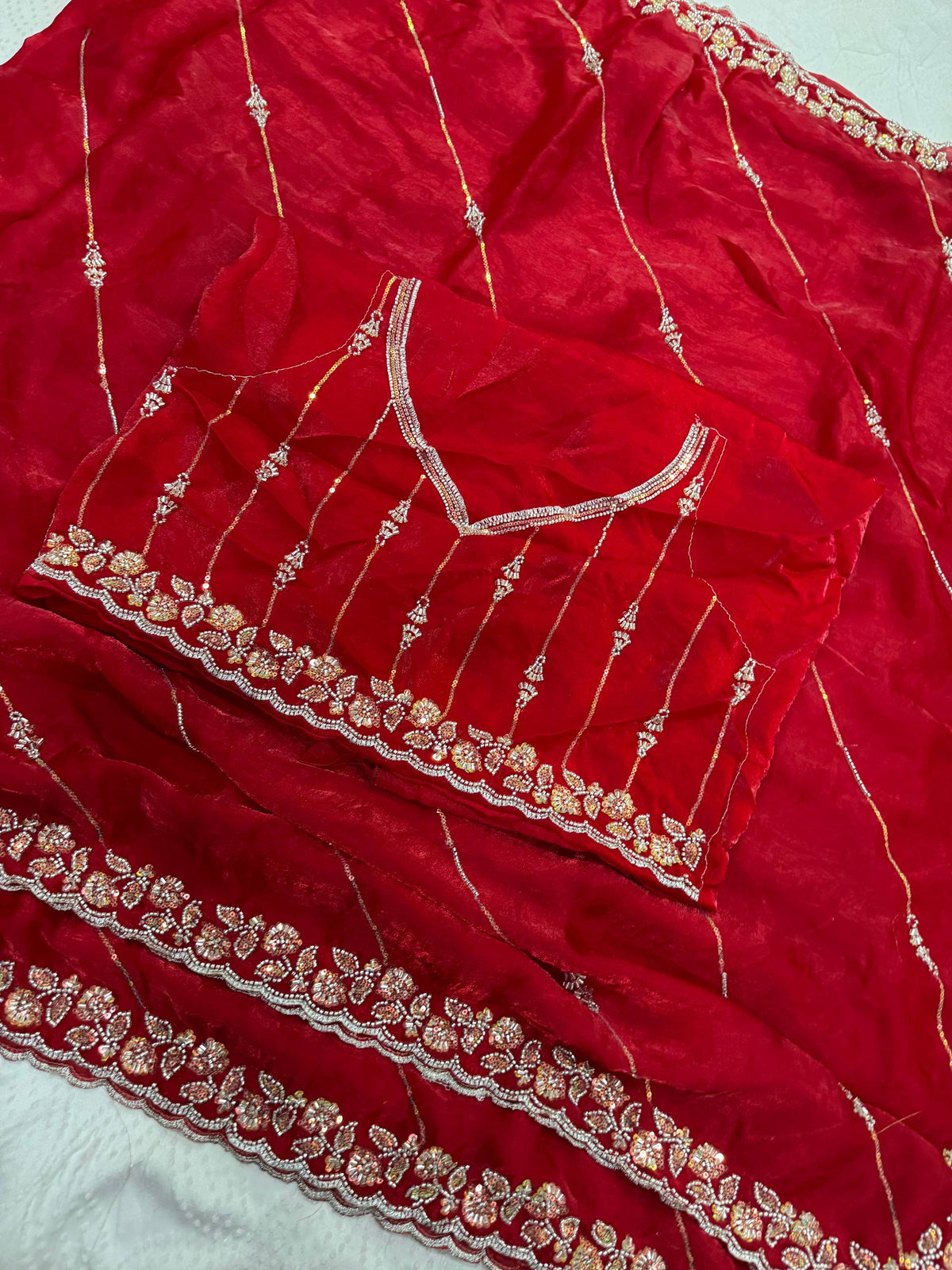 Designer Party Wear Fendy Satin Silk Saree