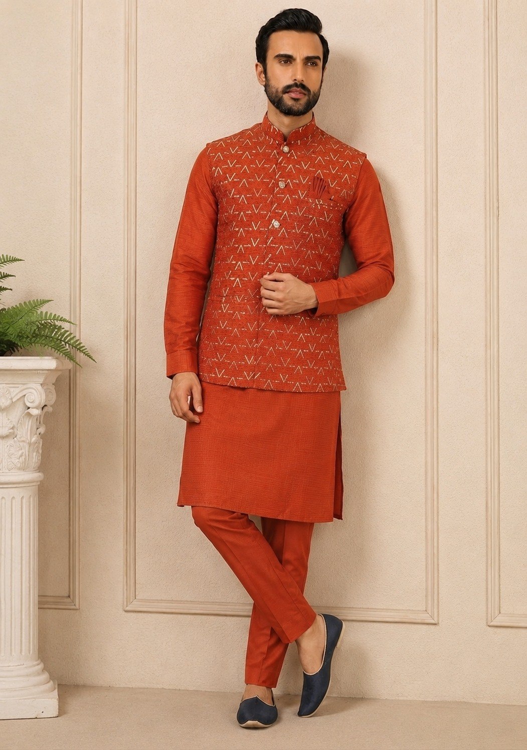 Premium Men’s Koti Kurta Set