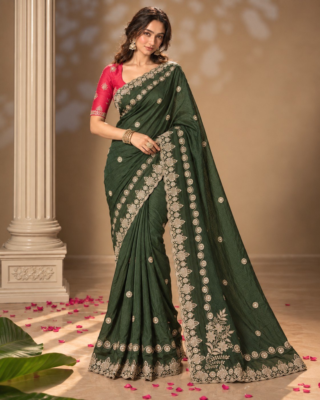 Party Wear Soft Pure chinon silk Saree
