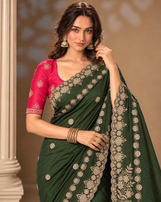 Party Wear Soft Pure chinon silk Saree