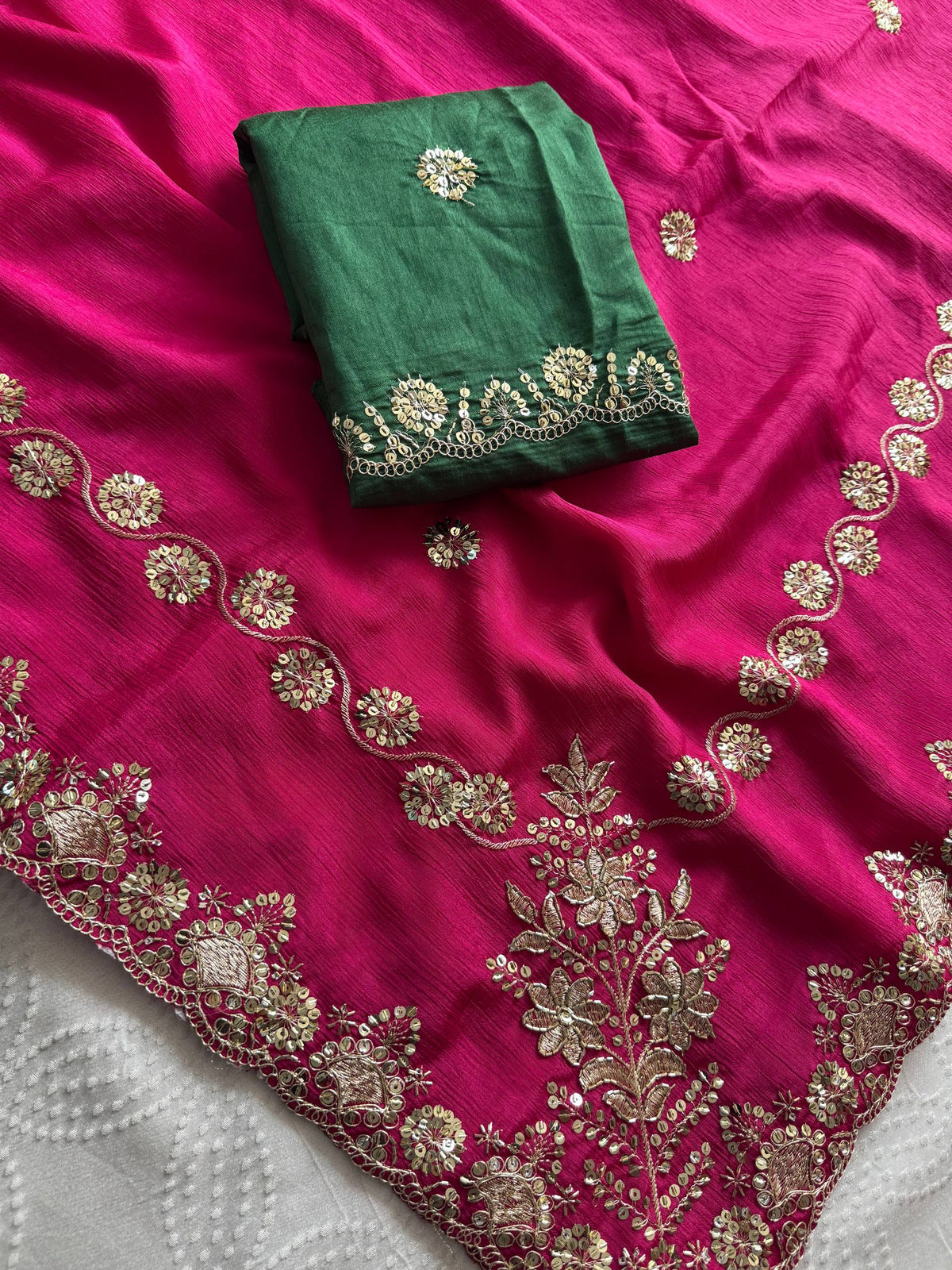 Party Wear Soft Pure chinon silk Saree