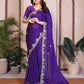 Party Wear Soft Shattin Chiffon Saree