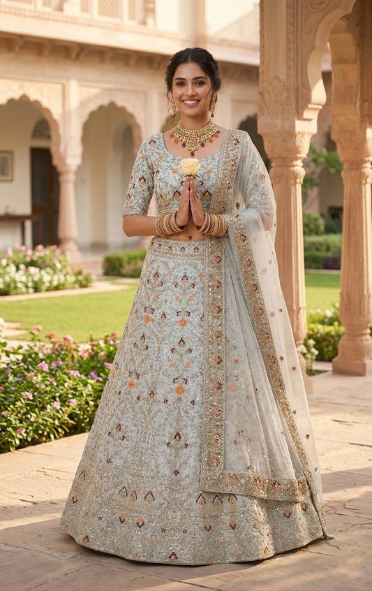Launching 4 Meter Flared Premium Satin Silk Lehenga
