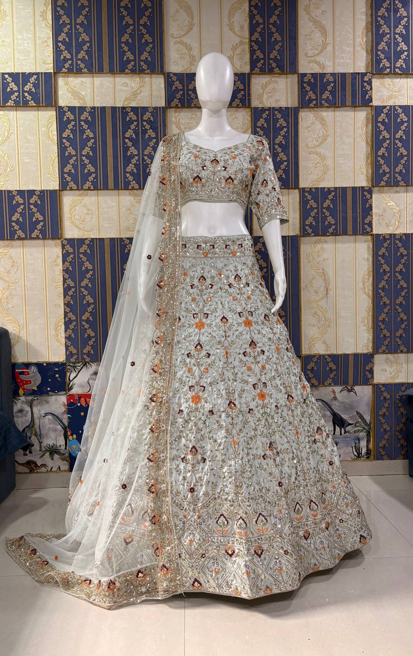 Launching 4 Meter Flared Premium Satin Silk Lehenga