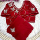 Beautiful khatli Brits work along with all over arco bodar saree
