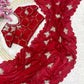 Beautiful khatli Brits work along with all over arco bodar saree