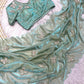 Beautiful khatli Brits work along with all over arco bodar saree