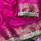 Sattin chiffon silk with beautiful घुंघरू in whole saree