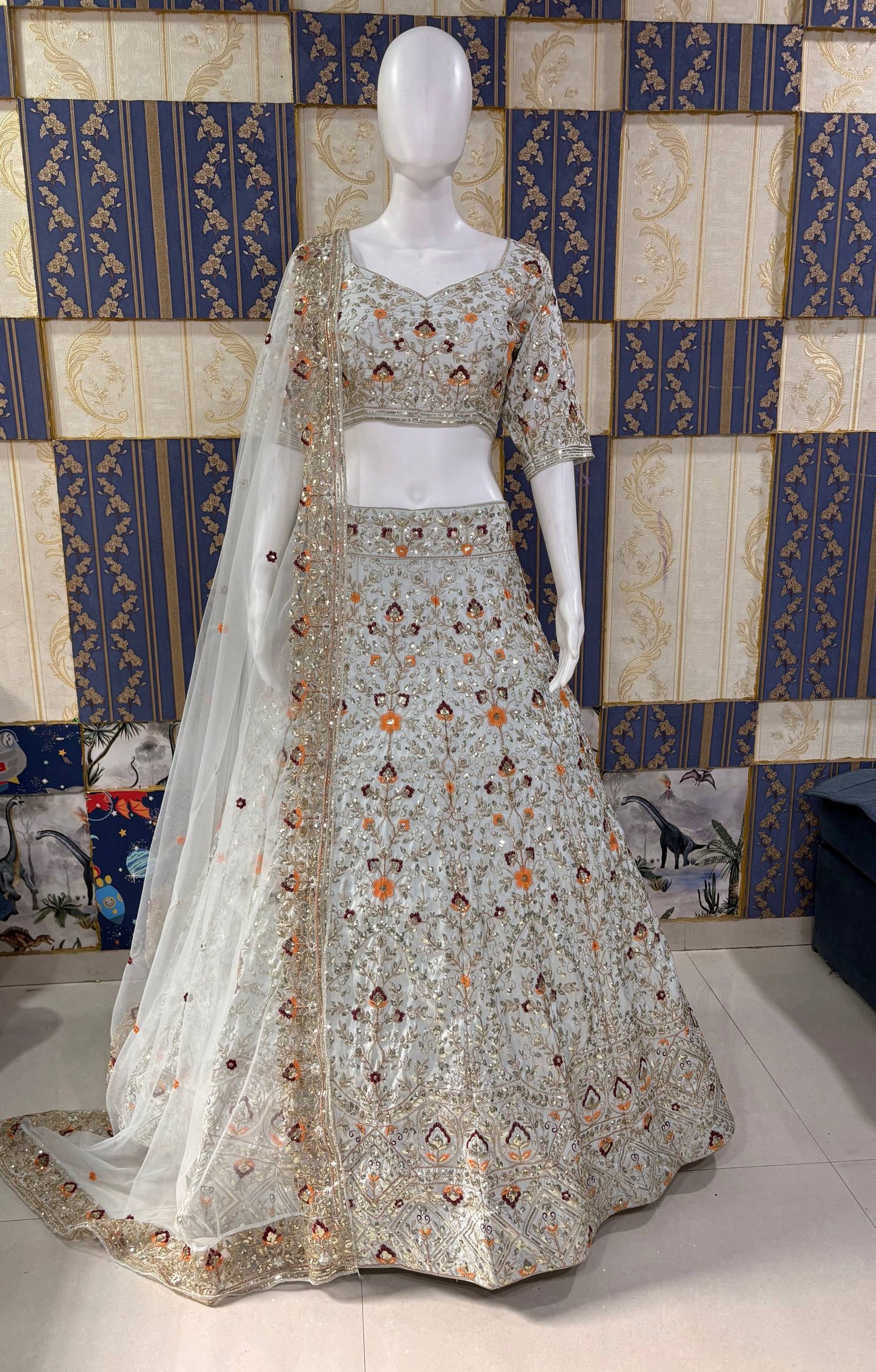 Launching 4 Meter Flared Premium Satin Silk Lehenga