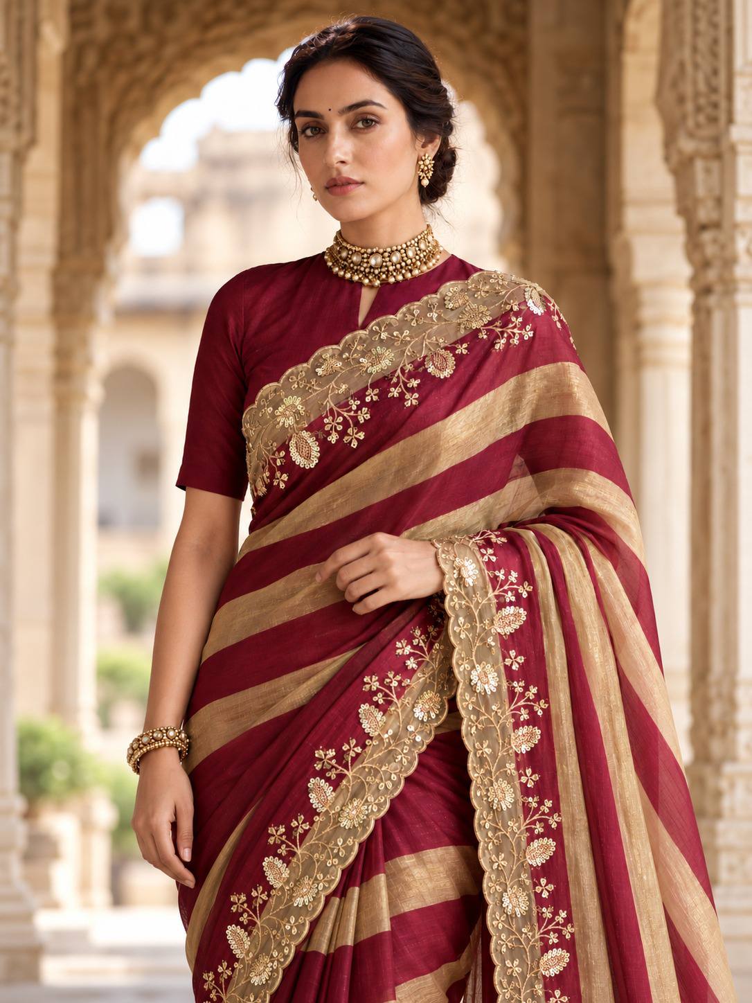 Designer Party Wear Salsa Silk Saree