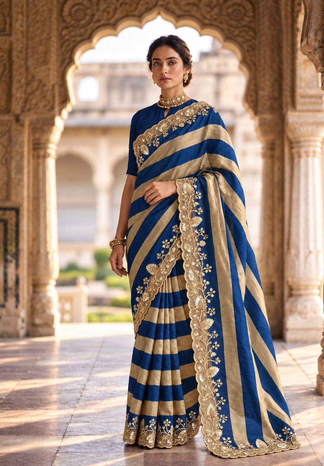 Designer Party Wear Salsa Silk Saree
