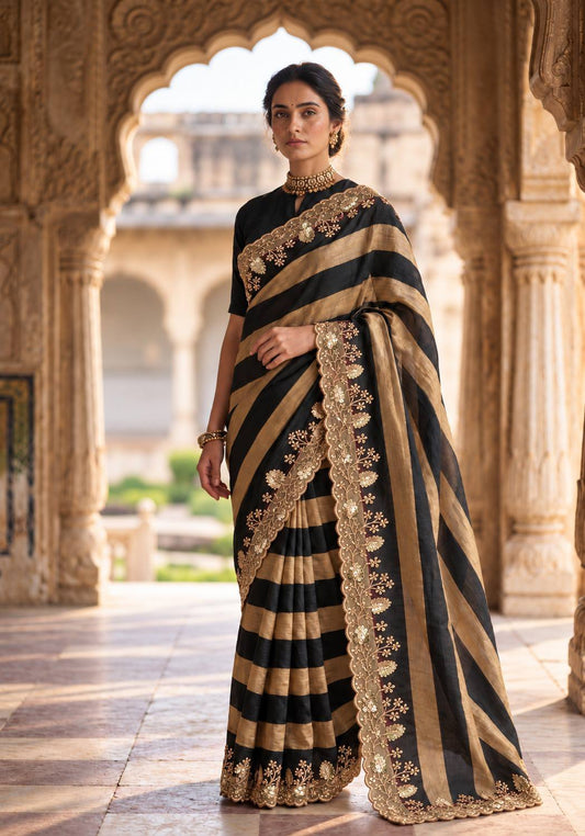Designer Party Wear Salsa Silk Saree