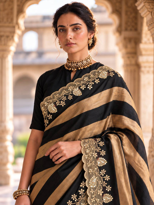 Designer Party Wear Salsa Silk Saree