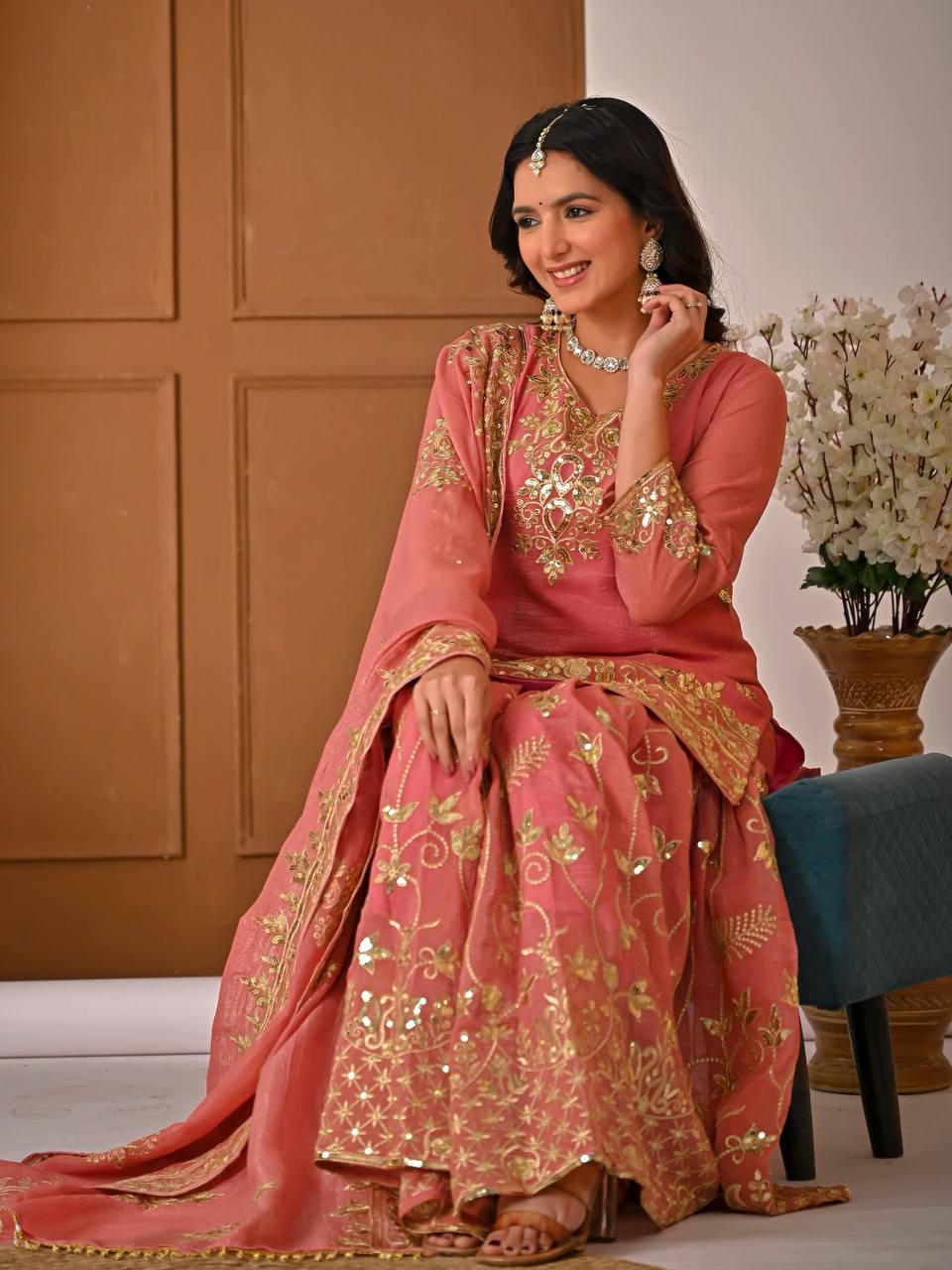 Launching New Designer Party Wear Look Top Sharara Plazzo and Dupatta