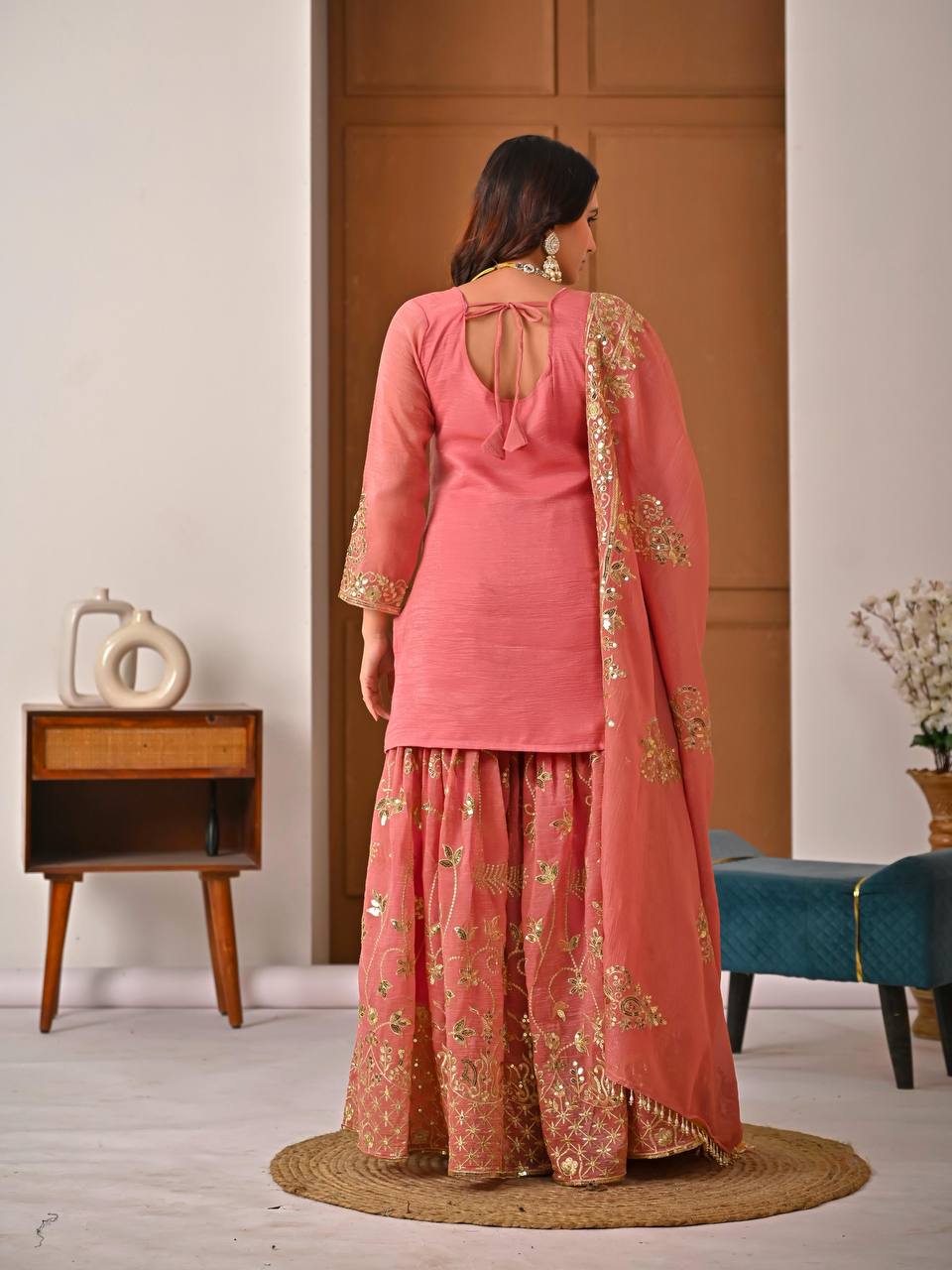 Launching New Designer Party Wear Look Top Sharara Plazzo and Dupatta