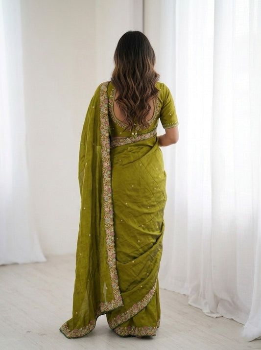 Party Wear Soft  Fendy Satin silk Saree